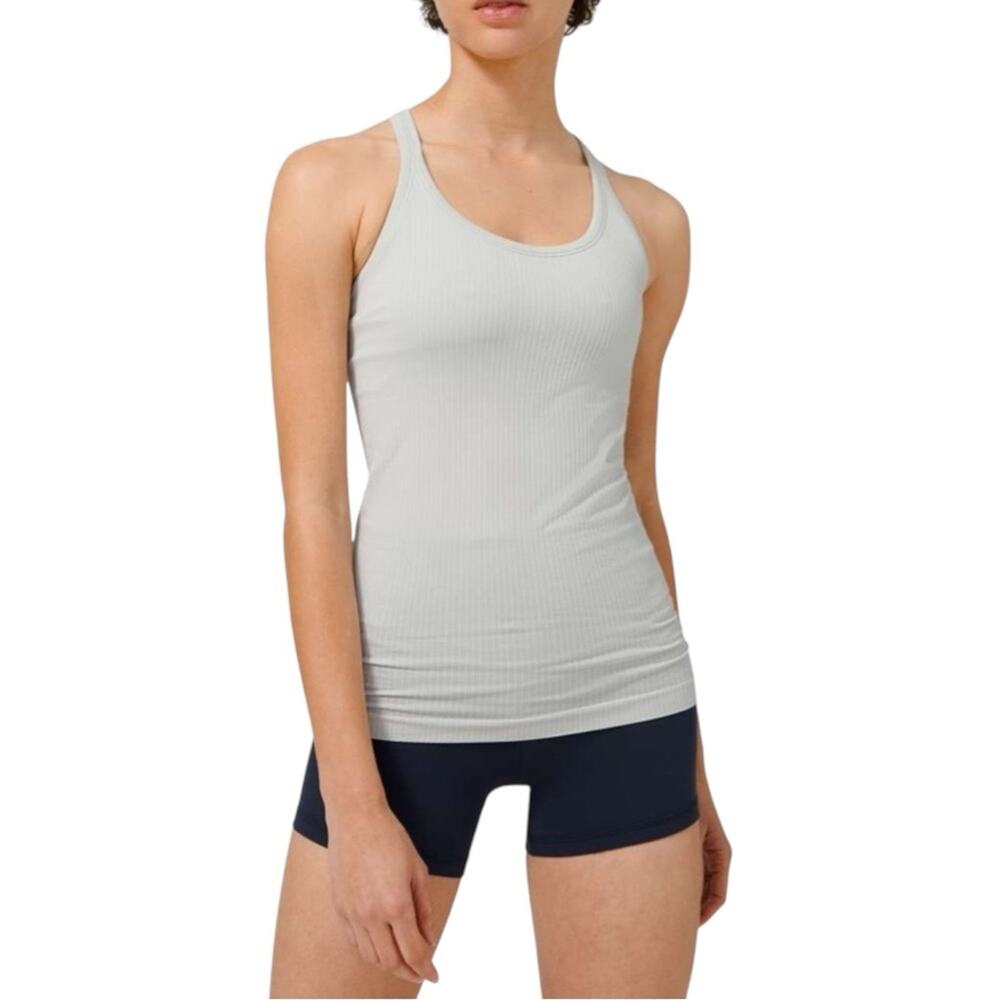 Lululemon Ebb To Street II Gray Racerback Tank Top 6